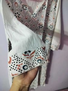set of 2 kurta in pink and off white for women 🤍