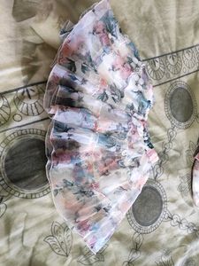 Sheer Floral Ruffle Mini Dress