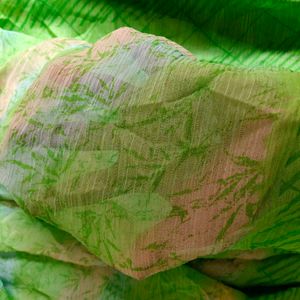 Vibrant Green Tie-Dye Saree