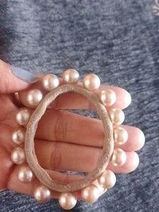 Pearl Beaded Hair Tie And Brown Hair Tie
