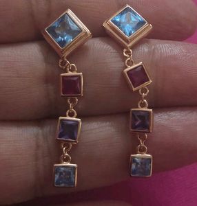 Flying Colors Multi-gemstone Earrings 925 silver