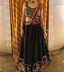 Black Embellished Lehenga Choli Set