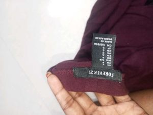 Maroon Lace-Up T-Shirt