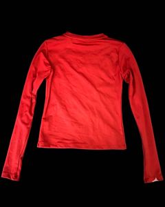 Newme Red Fitted Long Sleeve Top