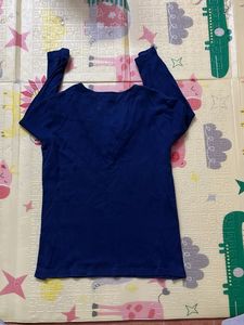 Elegant Navy Blue Embellished Top