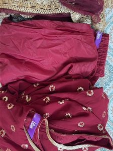 Maroon Anarkali Kurta Set