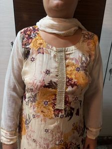 Elegant Floral Kurta Set with Dupatta