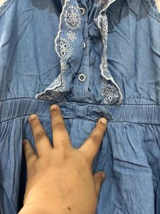 Brand New Calvin klein Denim Blue Dress 6-8yrs
