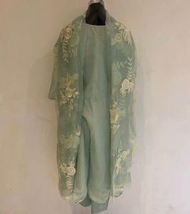 Elegant Mint Green Embroidered Kurta Set