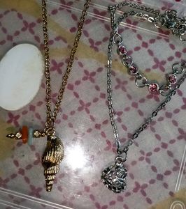 Chic Layered Necklace & bracelet- Seashell & Heart