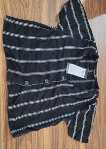 Trendy Black Half Sleeves Top