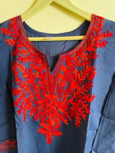 Embroidered Blue Kurti