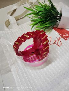 Red &amp; White Bangles Set