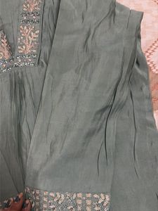 Elegant Beaded Neckline Kurta