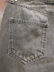 Wide Leg Grey Denim Jeans