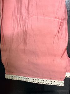 Peach and white  Embroidered Kurta set