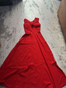 Chic Red Bow Detail Dress