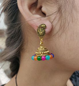 Multi Colour Jhumka Earrings