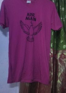 Pink T-Shirt with Dove Graphic