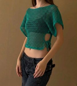 Off shoulder crochet top