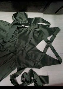 Olive Green Halter Neck Mini Dress