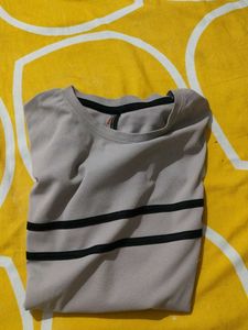 Men's Gray Striped T-Shirt
