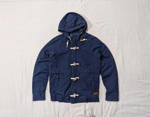 Men's Blue Duffle Hooded Jacket