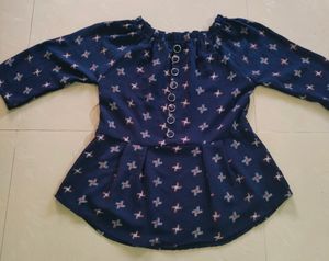 Navey Blue Frock Pattern Top...Like New ...Used On