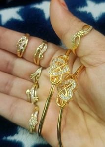 bracelet &amp; Diamond Rings Set