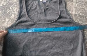 Grey Ribbed Tank Top