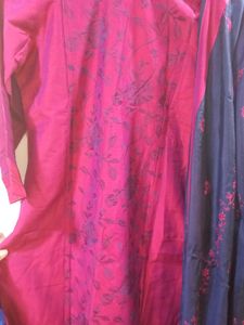 Beautiful Suit Set Back Embroidered Pink Purpl