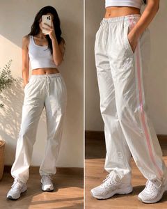 💯 Asics vintage style Pink Striped track Pants