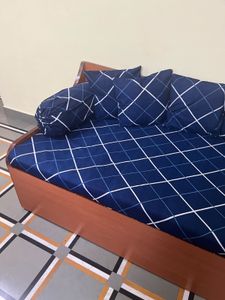 Navy blue  diwaan bedsheet with cushion cover