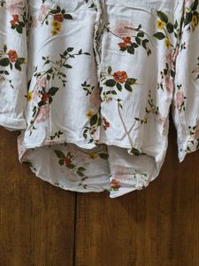 Floral Print Button-Up Blouse