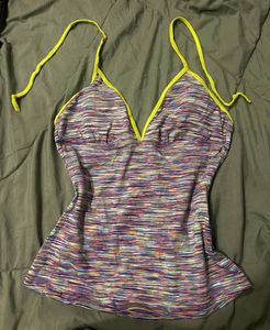 Striped Y2K Halterneck Top