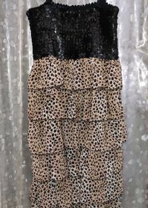 Black Sequins Designer Flared One Piece For Girls