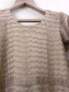 Elegant Beige Embroidered Kurta