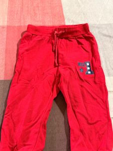 Red Jogger Pants with Fun Print