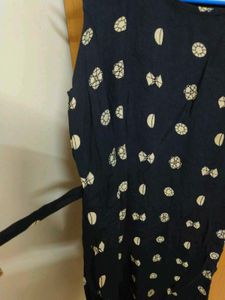 Stylish Navy Blue Printed Dress