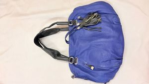 Dubai leather Stylish Blue Handbag with Tassel Det