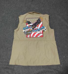 Reworked Utility Vest with Harley-Davidson Graphic