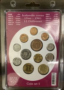 Set Of 12 Coins From Iceland Rare