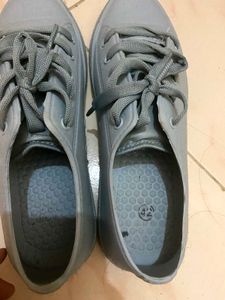 Gray Lace-Up Sneakers