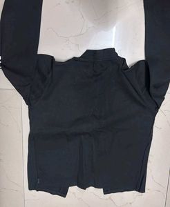 Black Graphic Print Long Sleeve Jacket