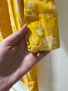 Yellow Printed Kurta