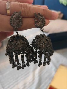 AD Elegant Drop Earrings with Floral Design
