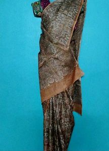 Brown kalamkari saree