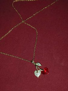 Sparkling Cherry Pendant Necklace