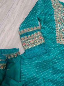 anarkali organza tissue suit