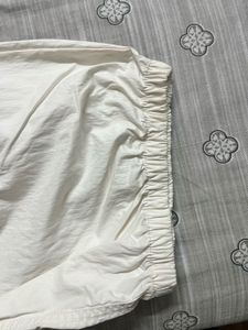 White Baggy Track Pants